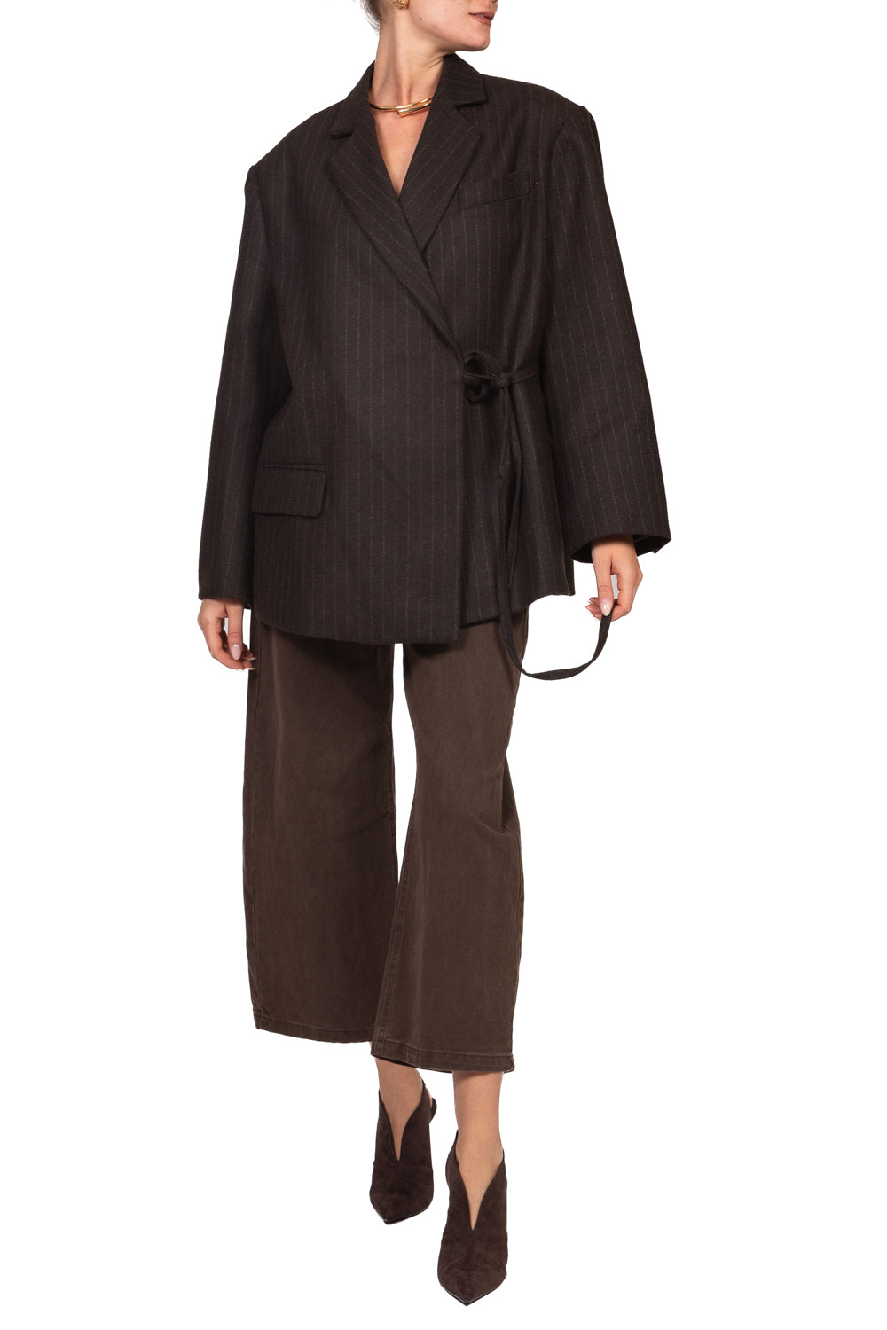 Tensione In - Pantalone barrel crop con cinta Art. W26P496