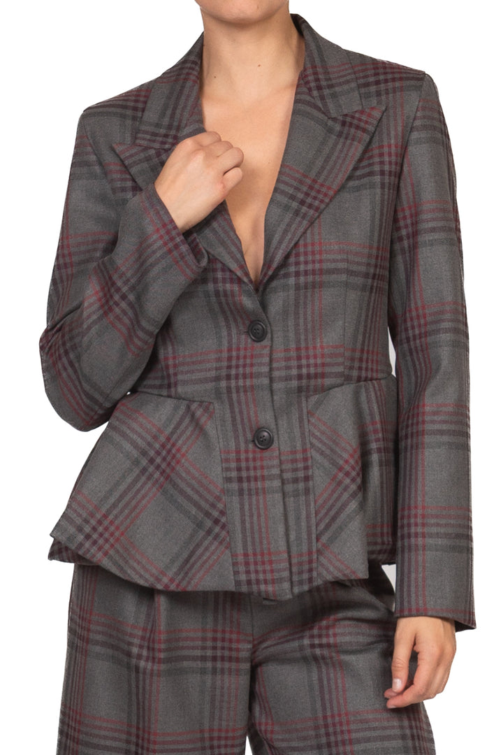 Tensione In - Giacca check  peplum Art. 40407