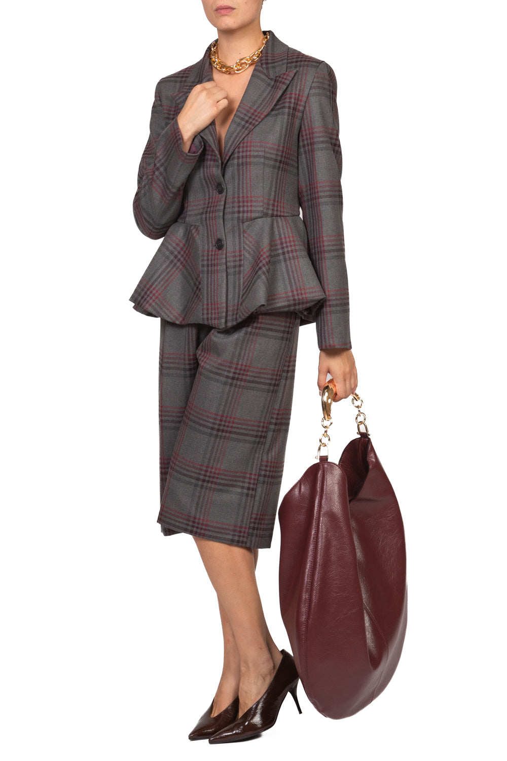 Tensione In - Giacca check  peplum Art. 40407
