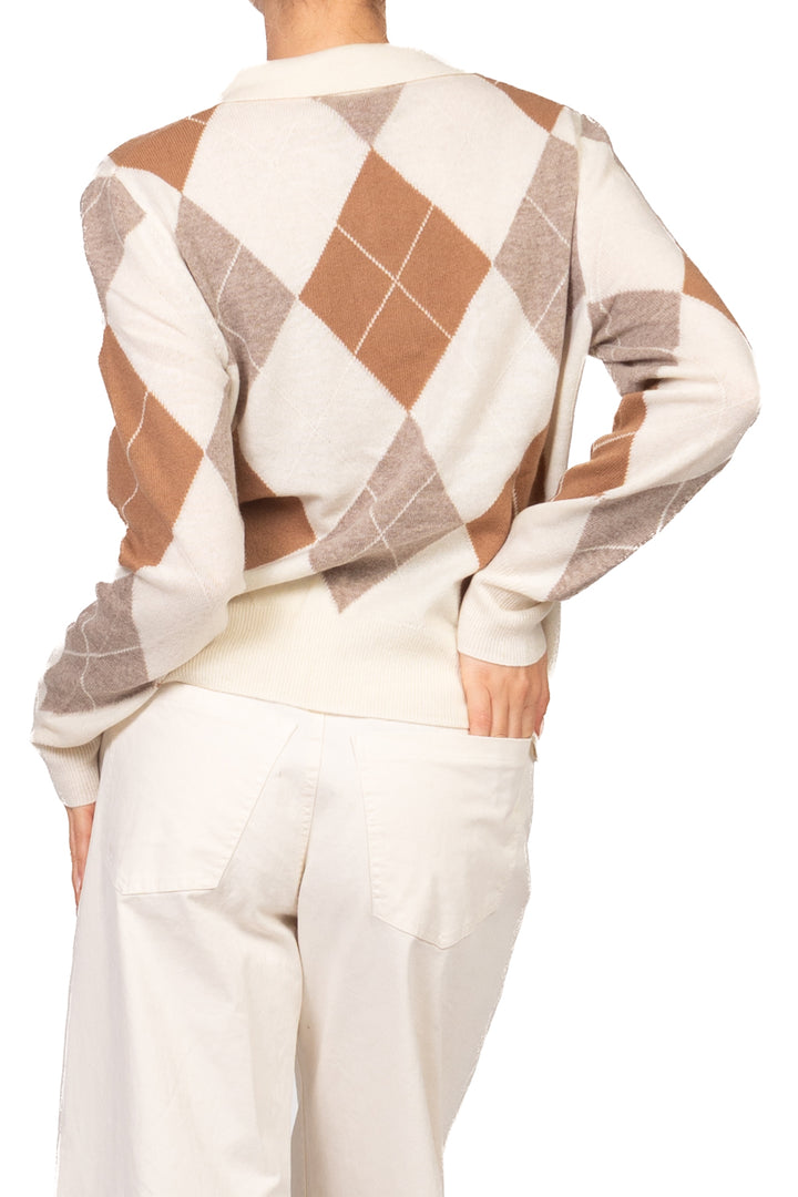 Tensione In - Maglia rombi con colletto in lana Art. WL1796-R-AI26