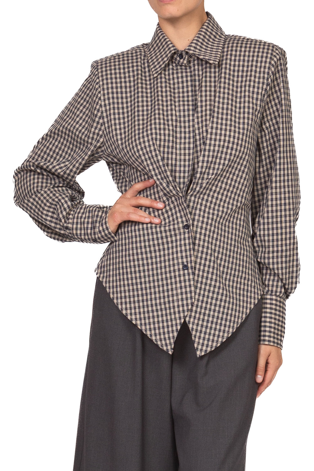Tensione In - Camicia quadretti sfiancata con spalline Art. FW260039
