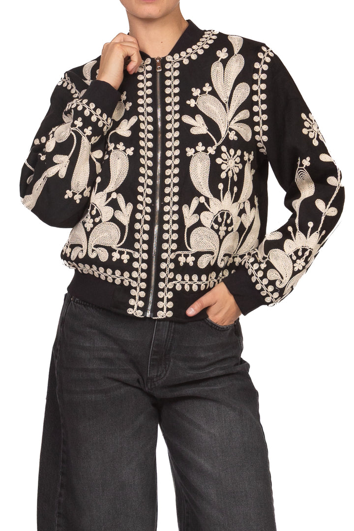 Tensione In - Bomber in suede ricamato Art. BH5086-26