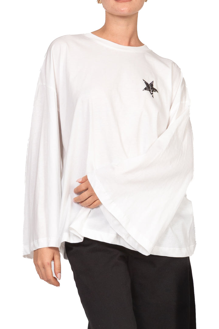 Vicolo - T-Shirt manica kimono con stampa Art. RAC0241
