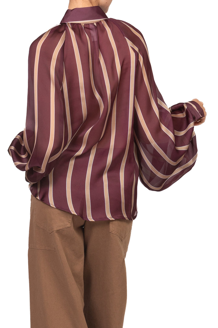 Tensione In - Camicia rigata con manica palloncino Art. 27C6245