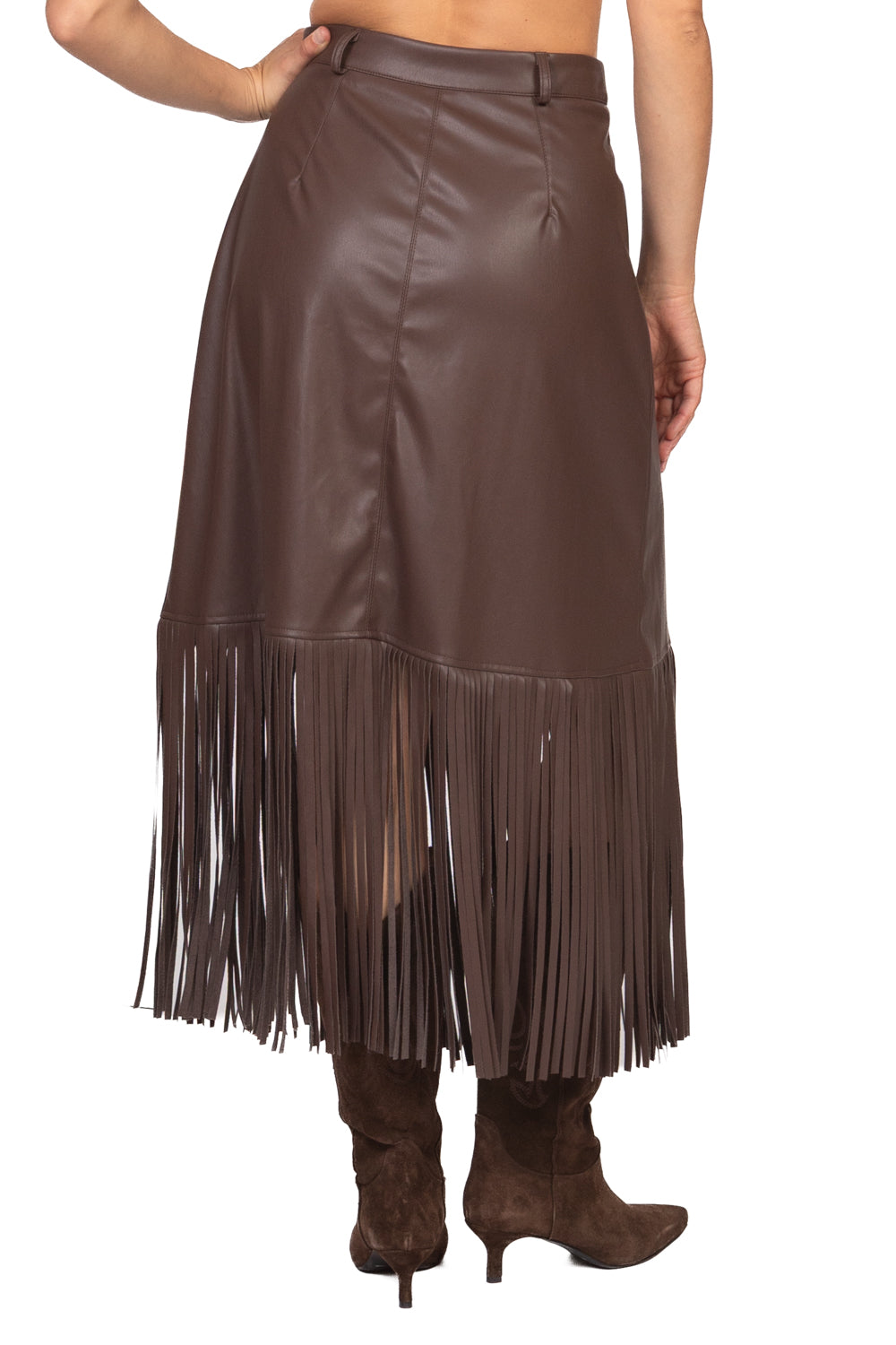 Tensione In - Gonna ecopelle con frange Art. 40310