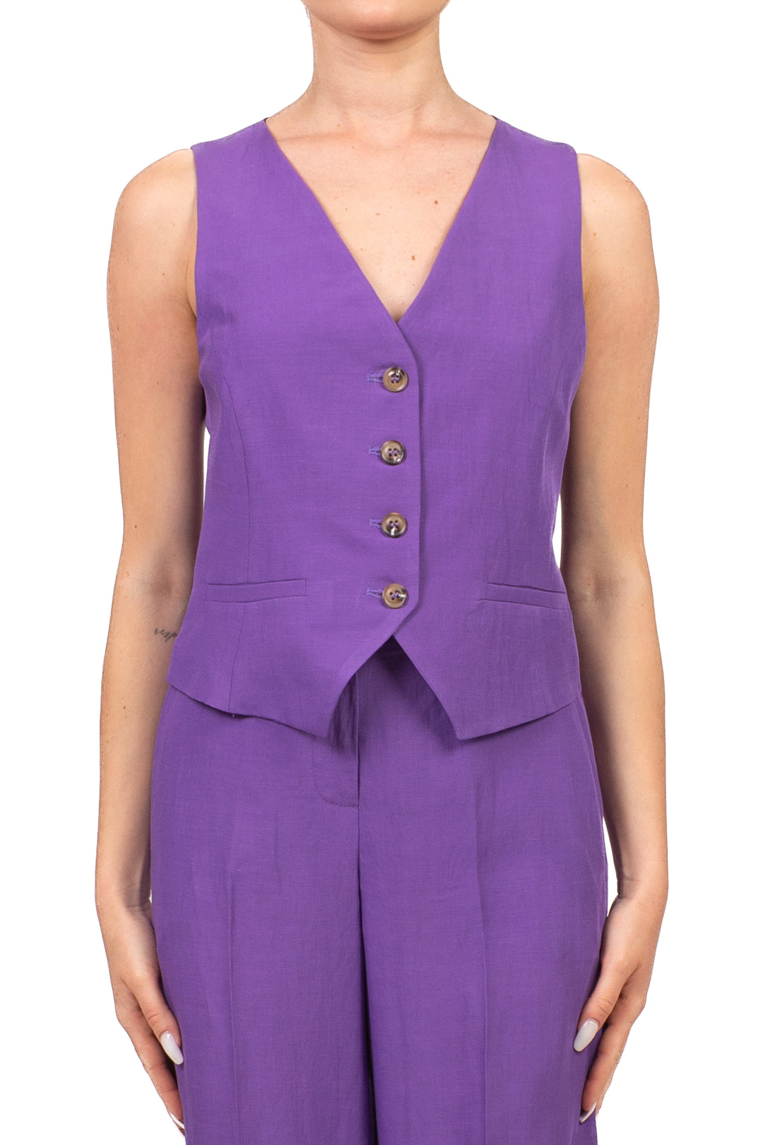 Tensione In - Completo gilet pantalone misto lino  Art. 26C5361