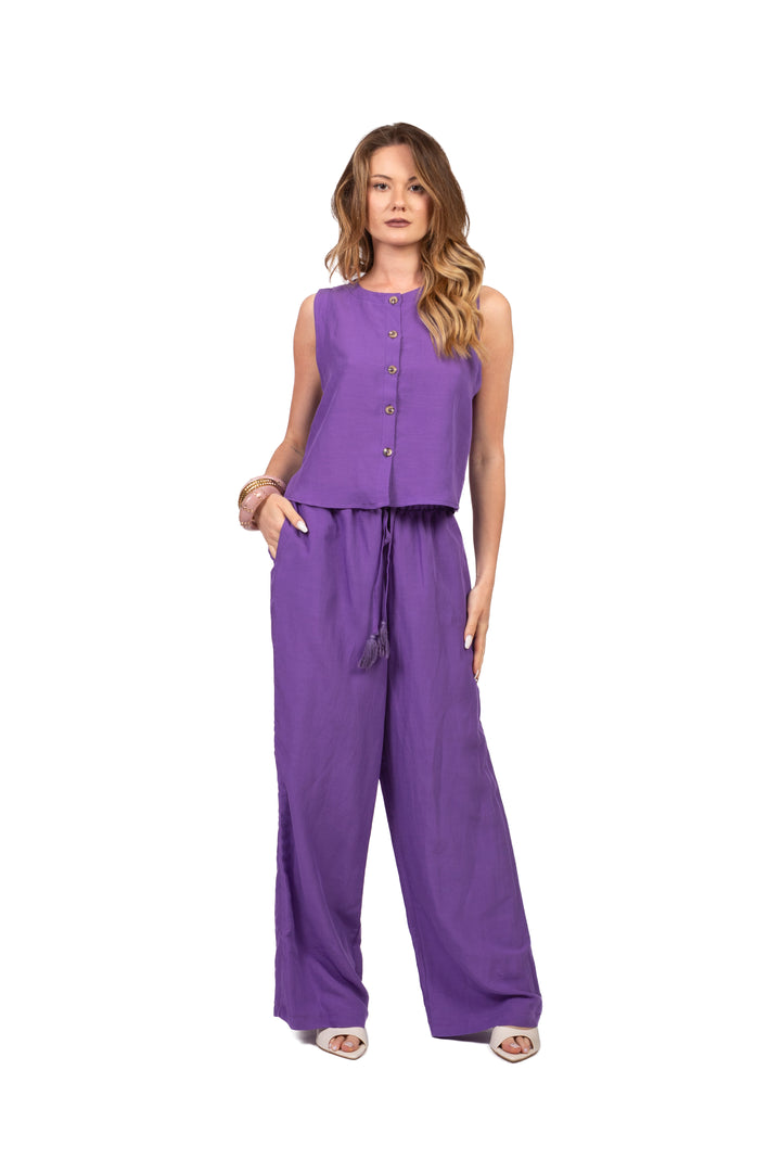 Tensione In - Completo top e pantalone misto lino Art. 26C5366