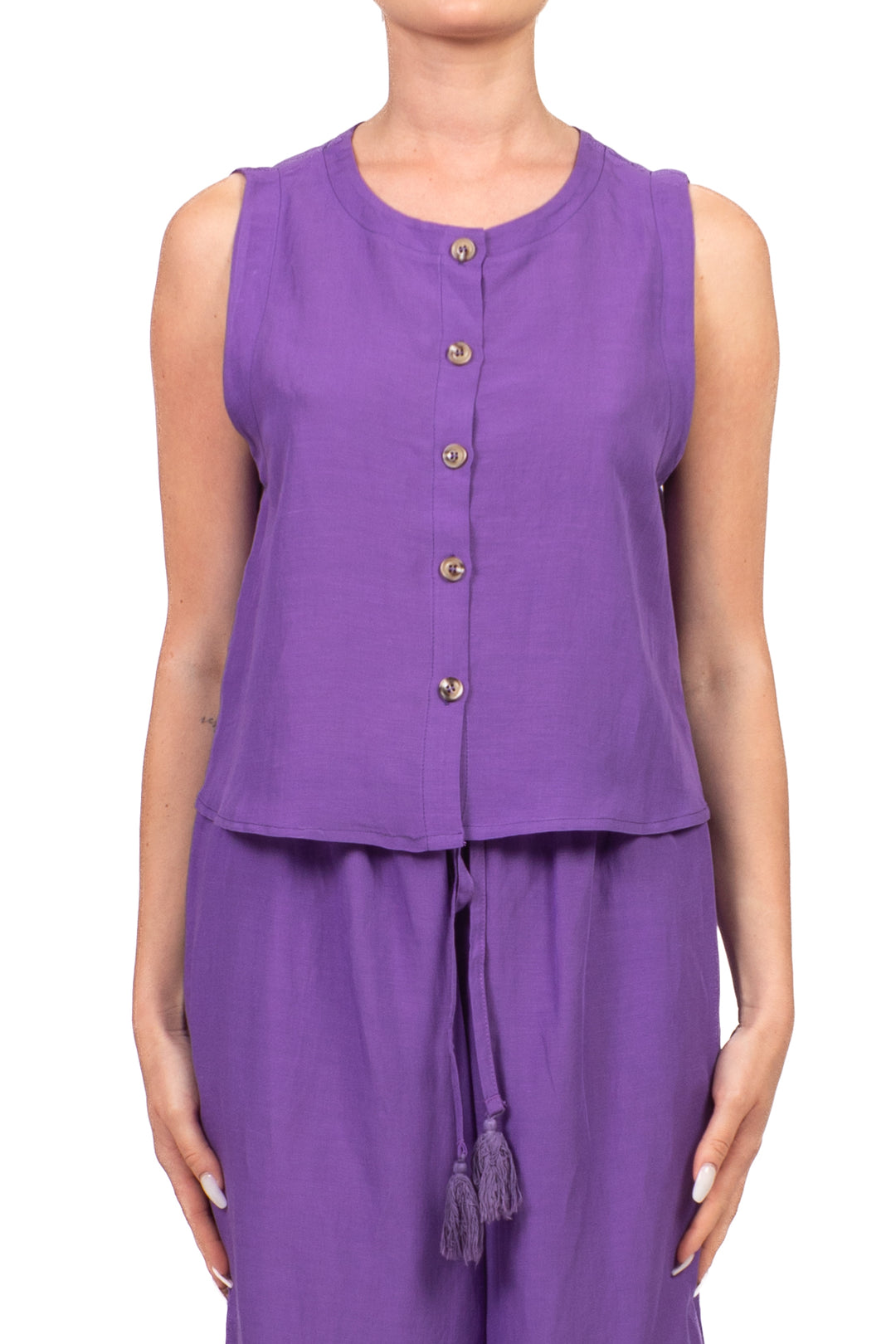 Tensione In - Completo top e pantalone misto lino Art. 26C5366