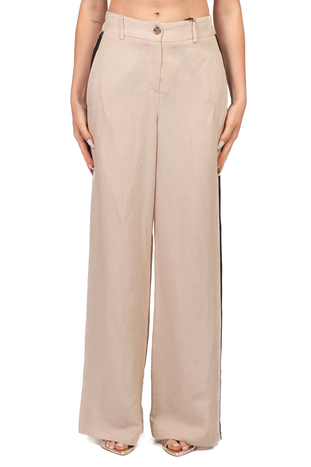 Tensione In - Completo top e pantalone misto lino Art. 26C5372