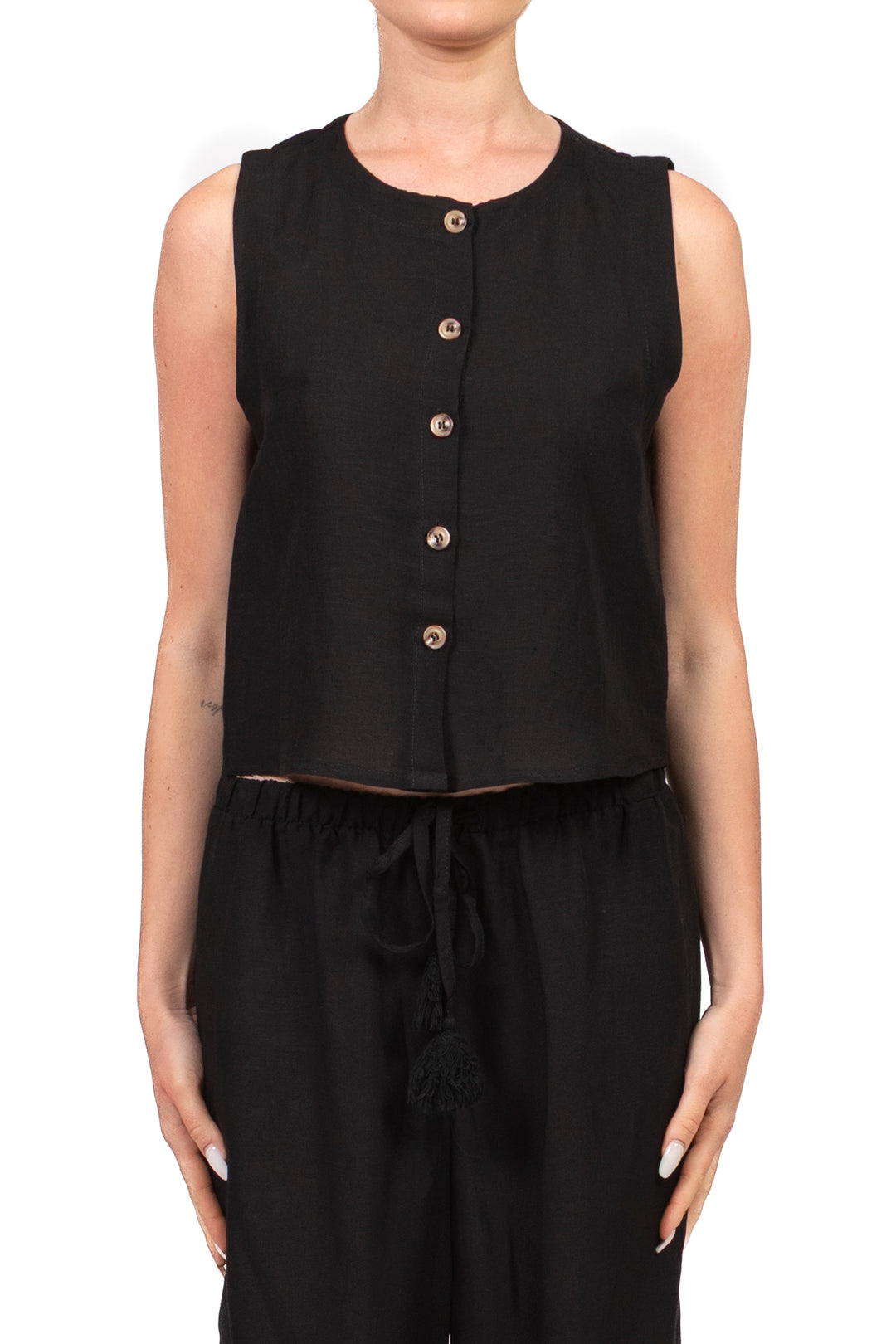 Tensione In - Completo top e pantalone misto lino Art. 26C5366