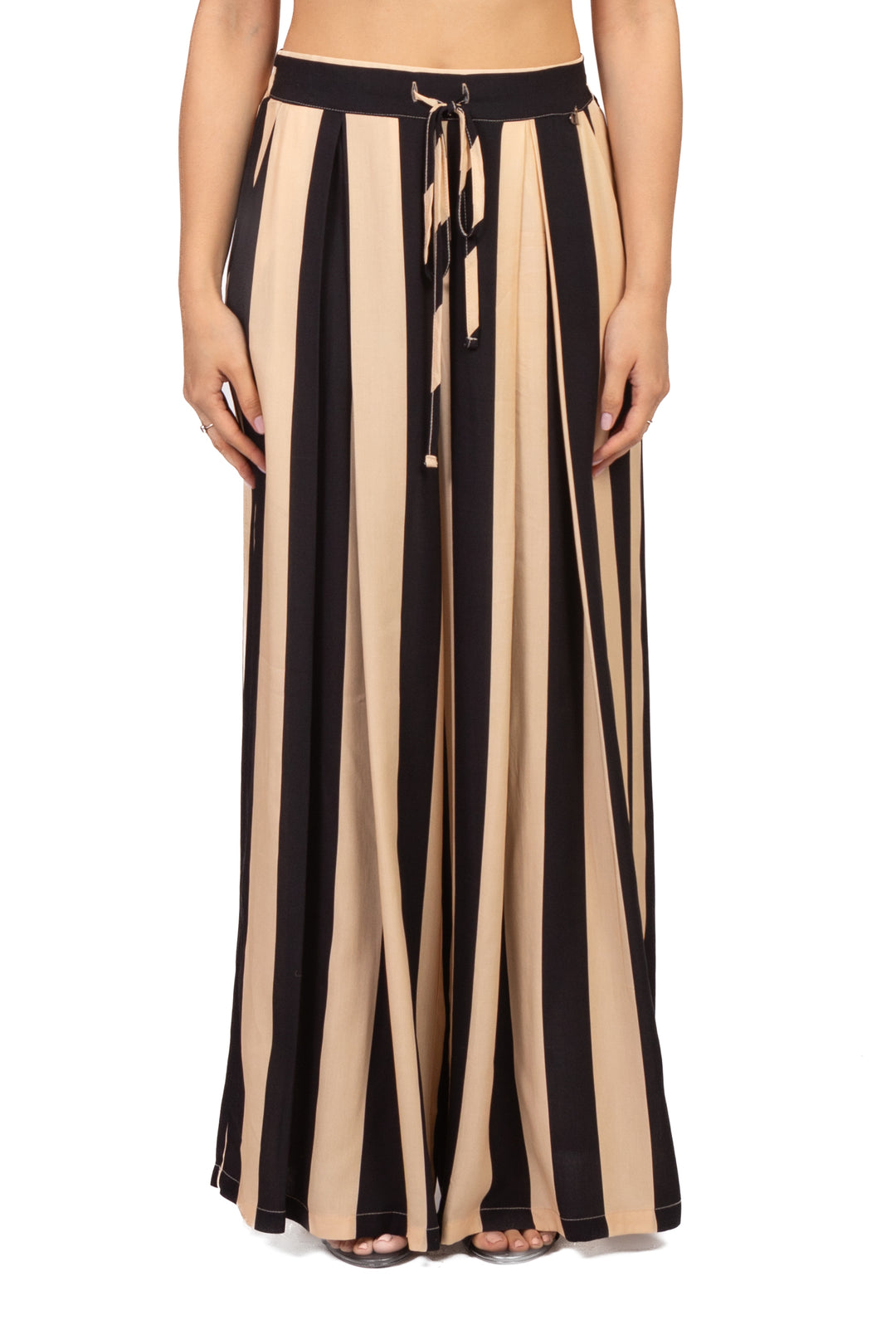 Dixie - Pantalone palazzo rigato con pinces Art. PDR21ZA