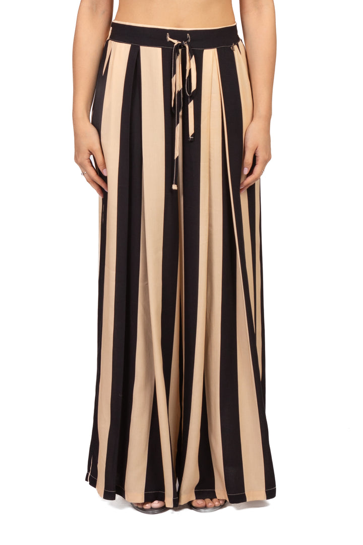 Dixie - Pantalone palazzo rigato con pinces Art. PDR21ZA