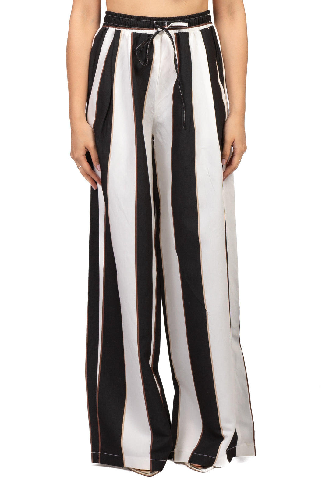 Vicolo - Pantalone palazzo rigato con coulisse Art. TAB2808