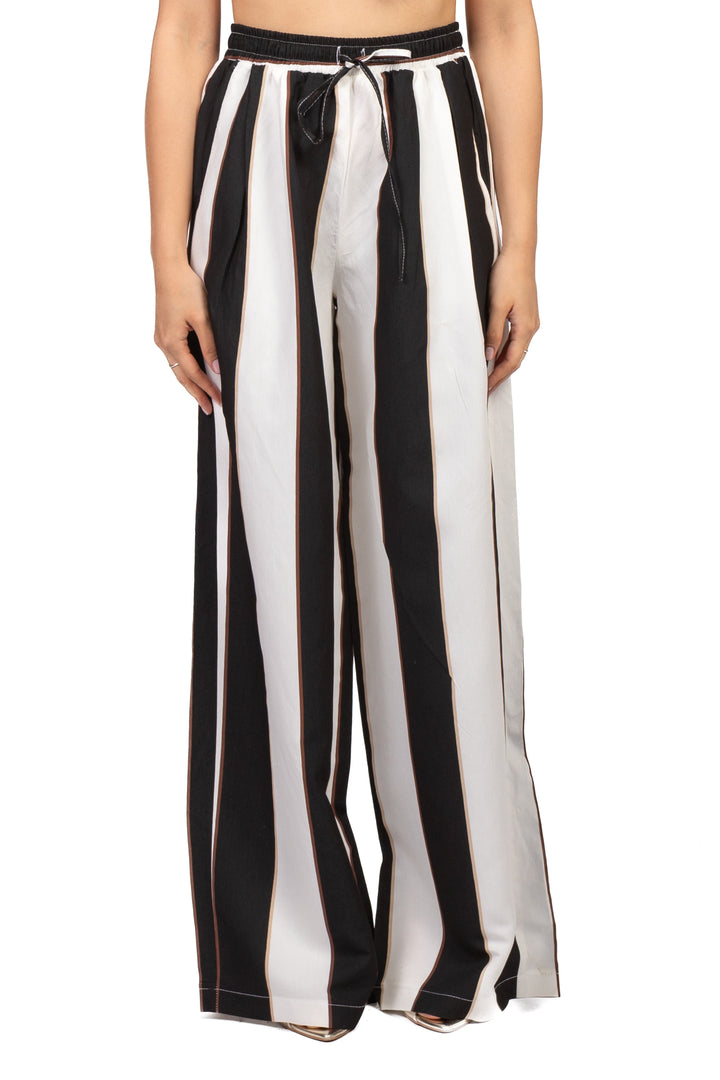 Vicolo - Pantalone palazzo rigato con coulisse Art. TAB2808