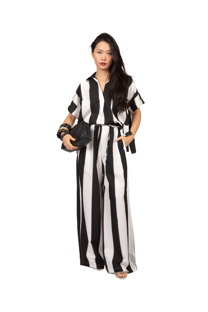 Vicolo - Blusa colletto rigata mezza manica Art. TAB2809