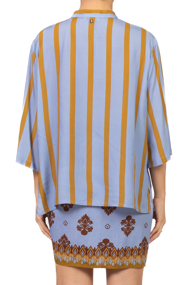 Dixie - Camicia rigata collo coreano Art. CFRN1ZB