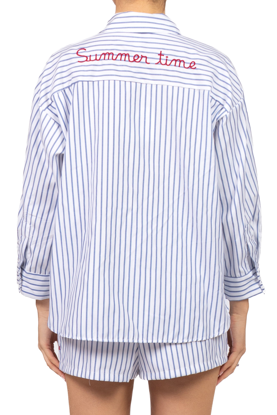 Tensione In - Camicia rigata  scritta posteriore  Art. S26CJ24
