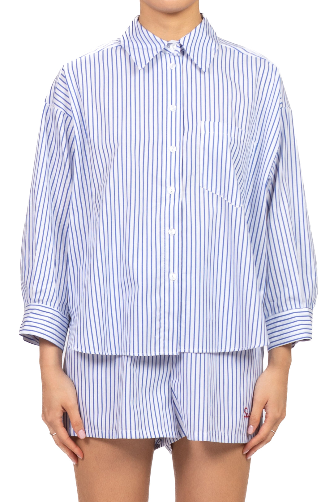 Tensione In - Camicia rigata scritta posteriore  Art. S26CJ28
