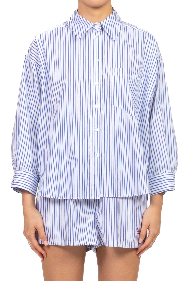 Tensione In - Camicia rigata scritta posteriore  Art. S26CJ28