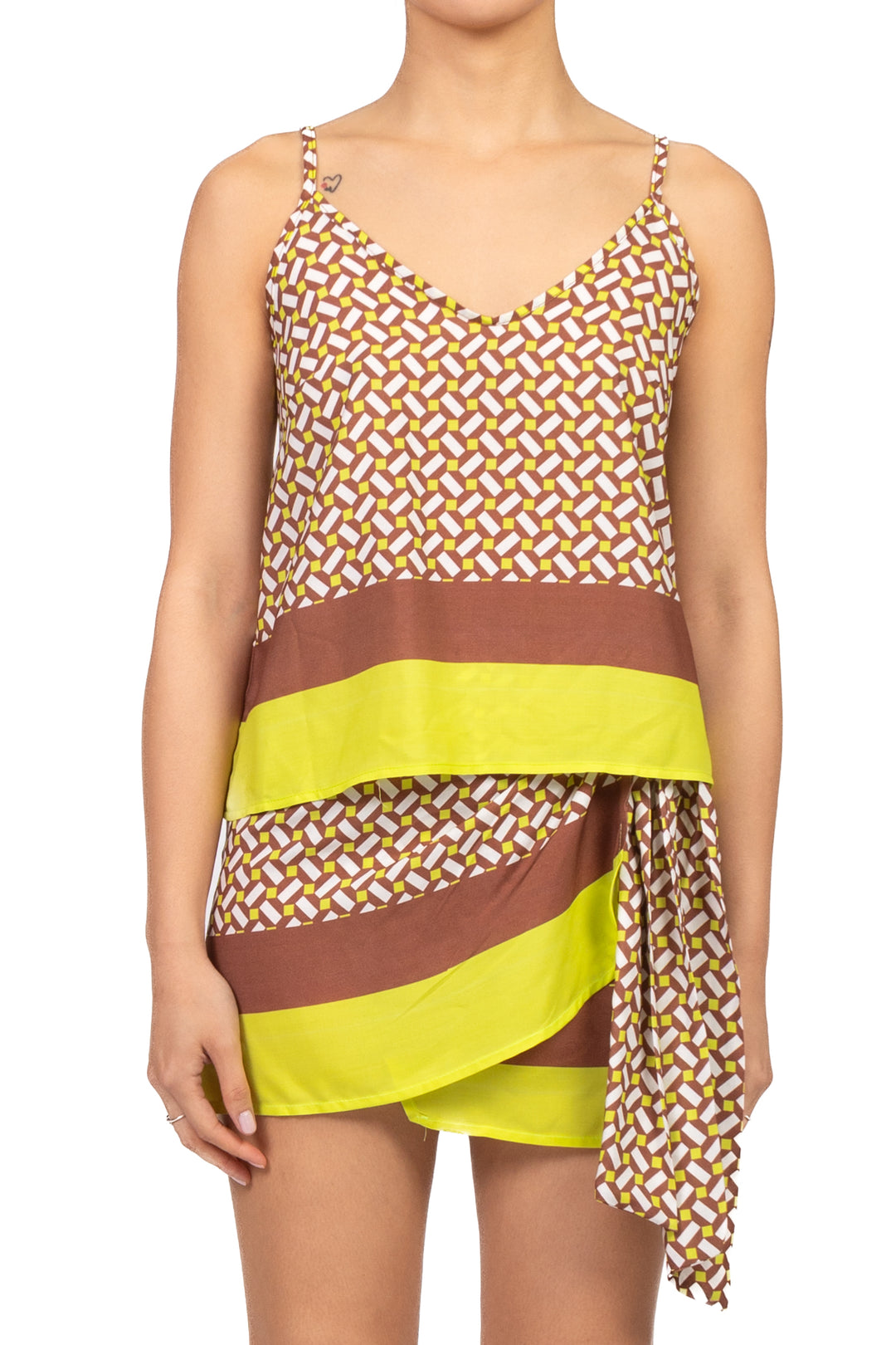 Tensione In - Top bretella fantasia geometrica Art. PE260316