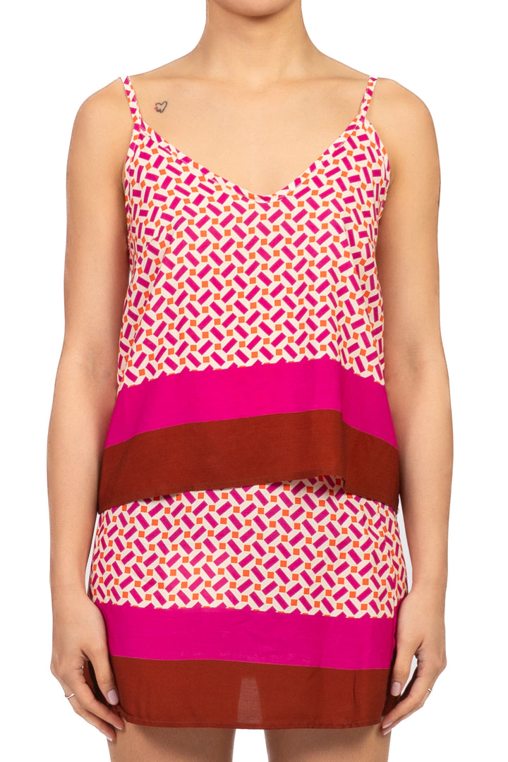 Tensione In - Top bretella fantasia geometrica Art. PE260316