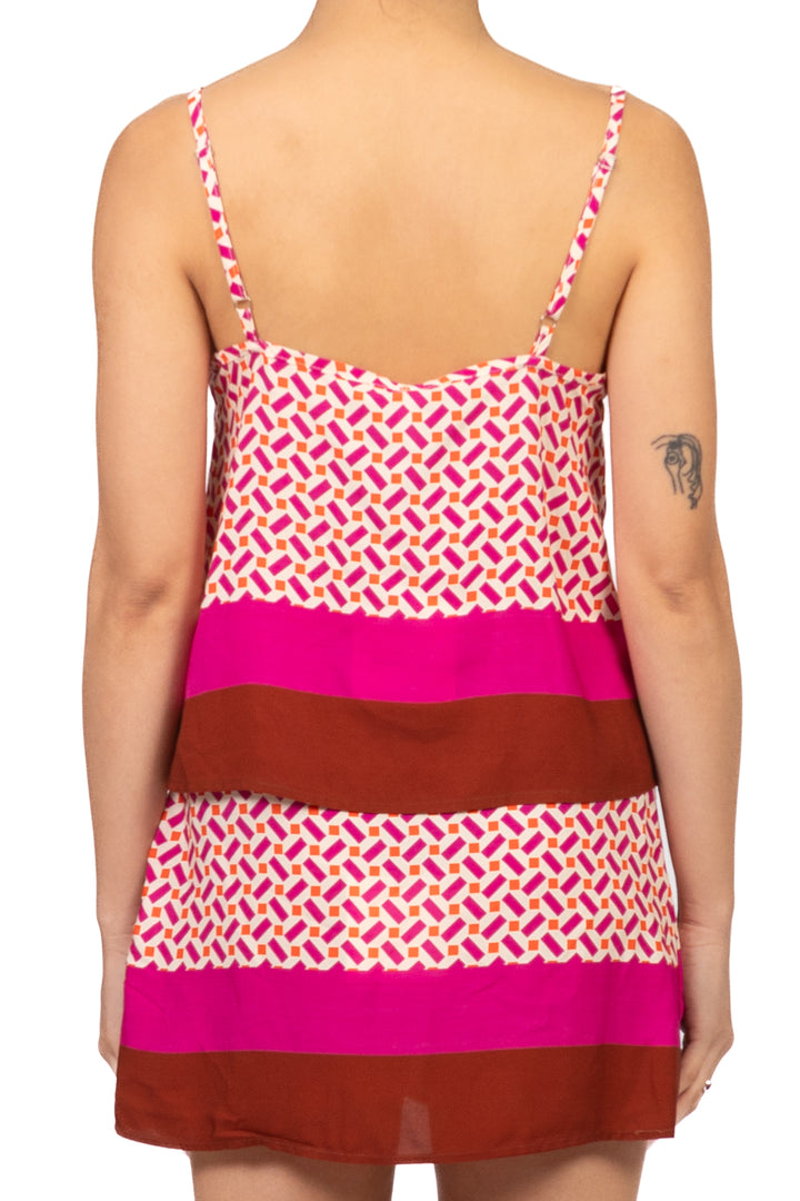 Tensione In - Top bretella fantasia geometrica Art. PE260316