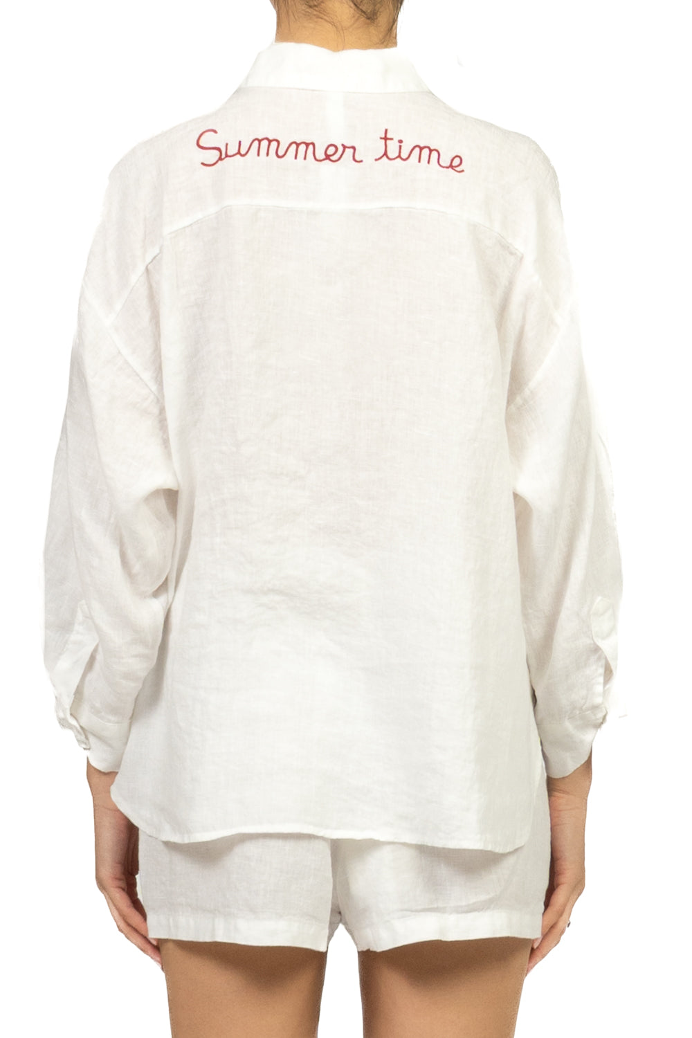 Tensione In - Camicia in lino scritta posteriore Art. S26CI93