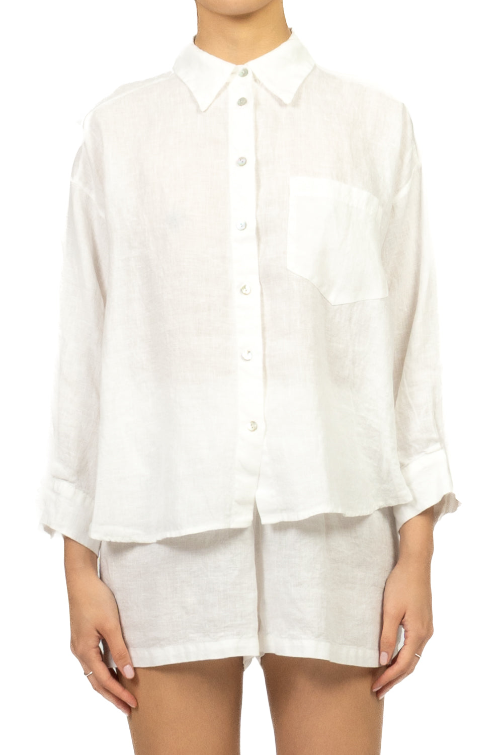 Tensione In - Camicia in lino scritta posteriore Art. S26CI93