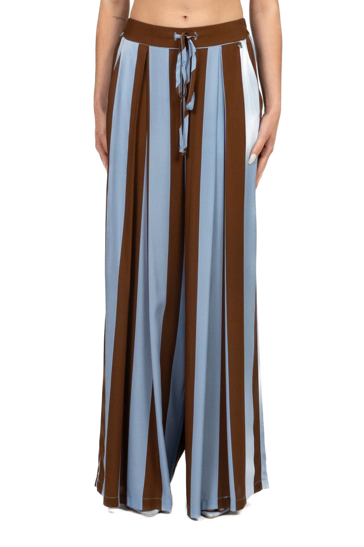 Dixie - Pantalone palazzo rigato con pinces Art. PDR21ZA