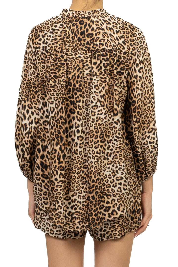 Tensione In - Camicia animalier con nappine  Art. D1869