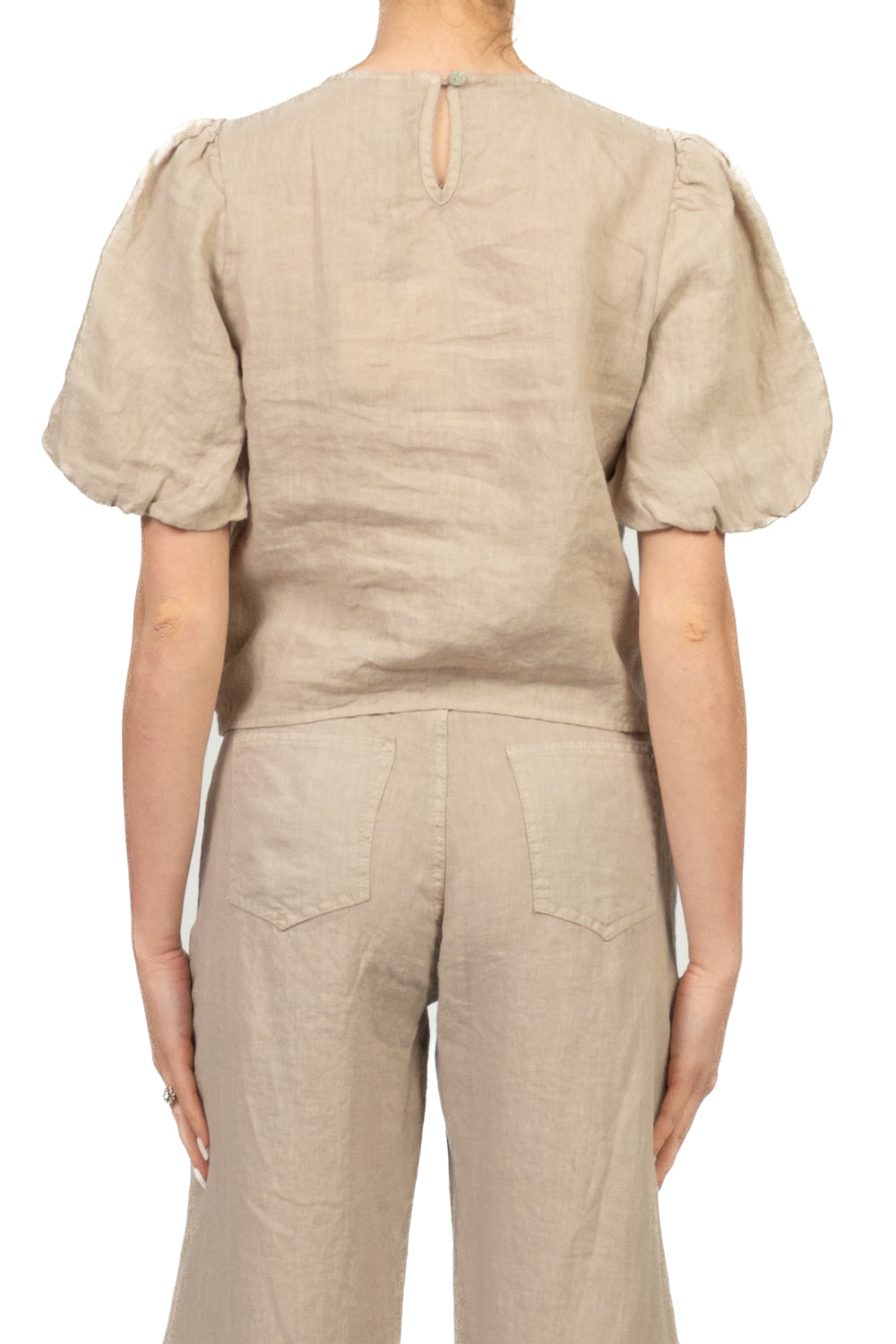 Tensione In - Blusa in lino manica a sbuffo Art. S26TI71