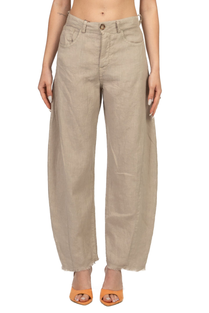 Tensione In - Pantalone barrel in lino Art. S26PJ93