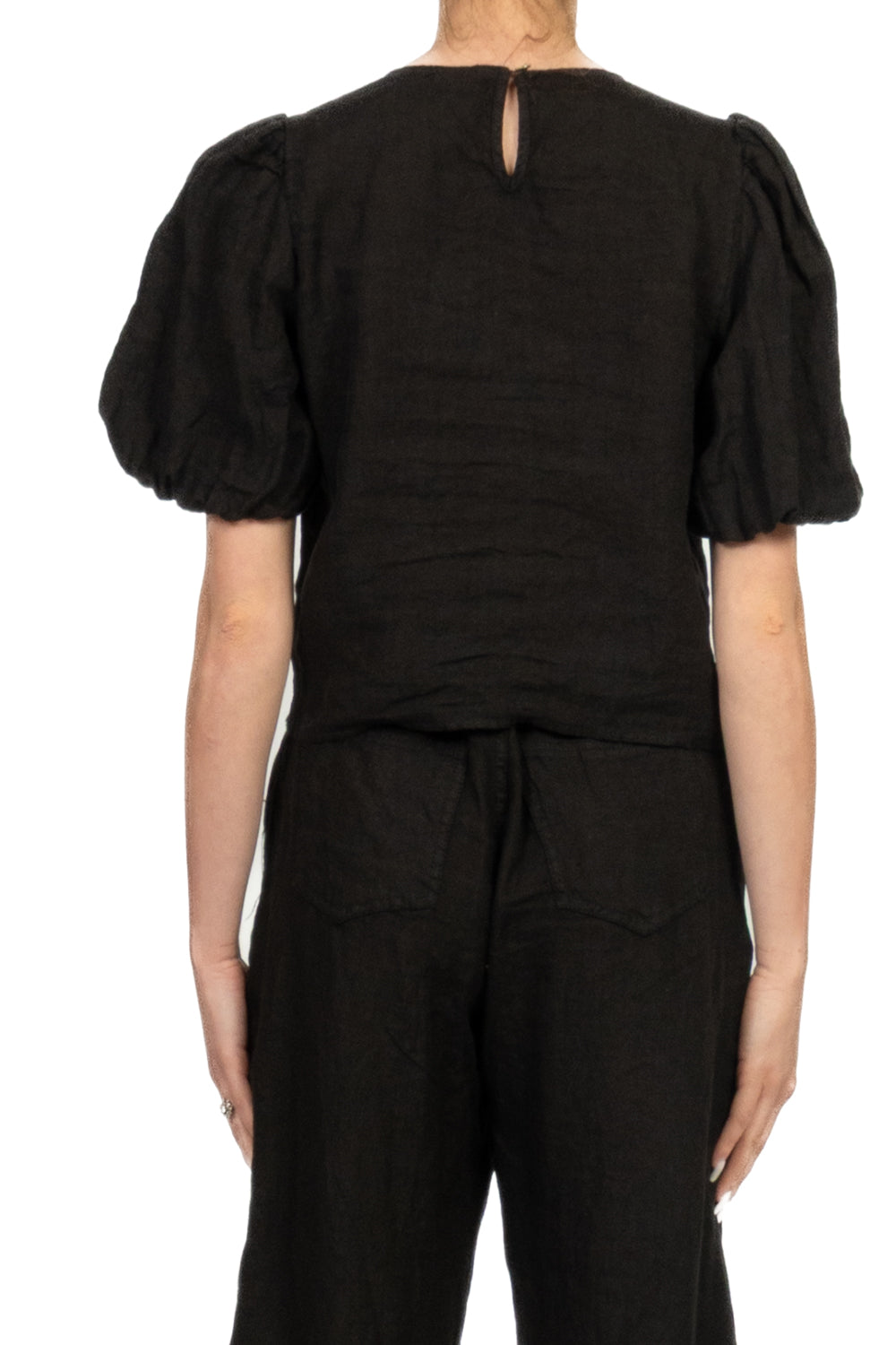 Tensione In - Blusa in lino manica a sbuffo Art. S26TI71