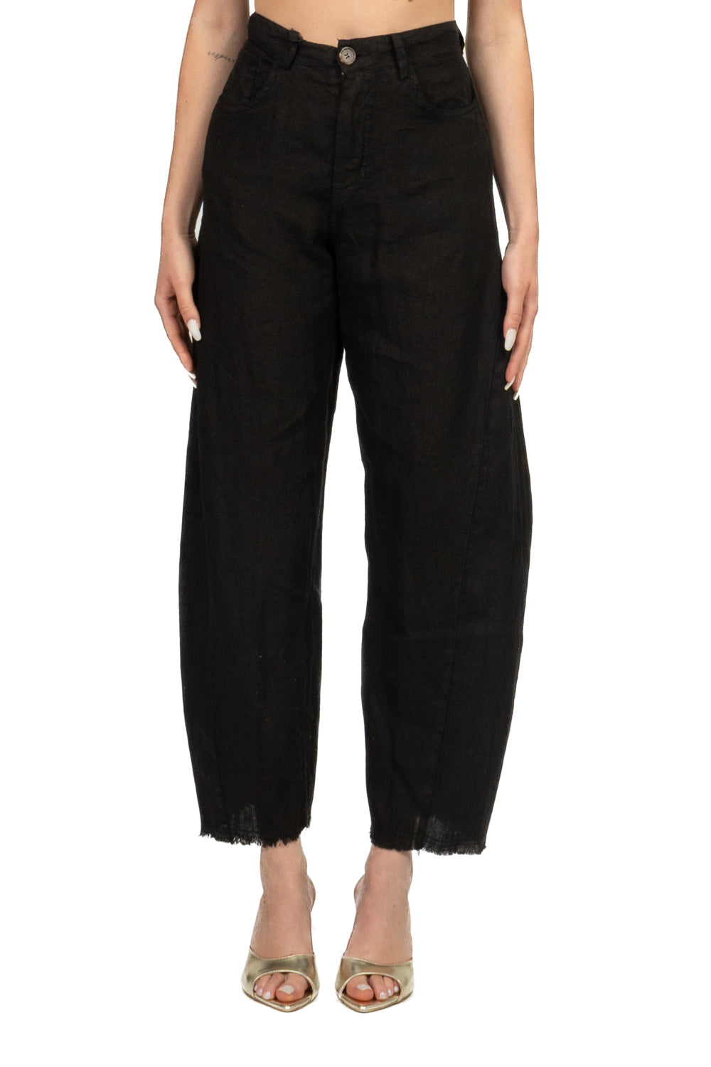 Tensione In - Pantalone barrel in lino Art. S26PJ93