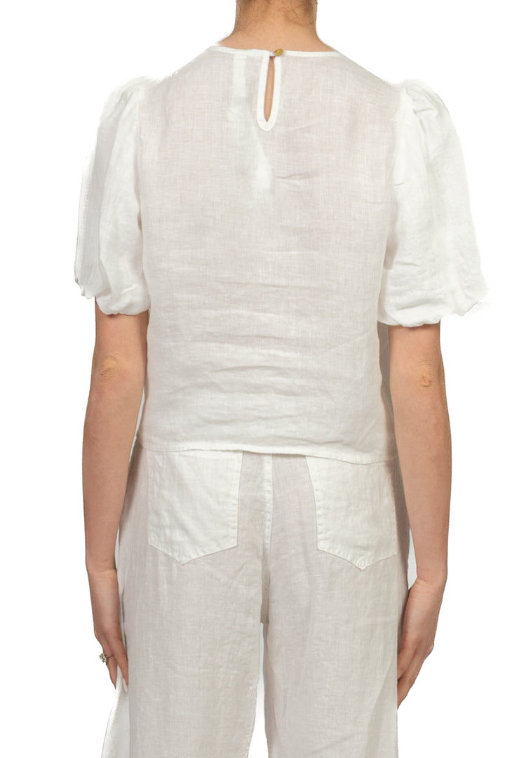 Tensione In - Blusa in lino manica a sbuffo Art. S26TI71