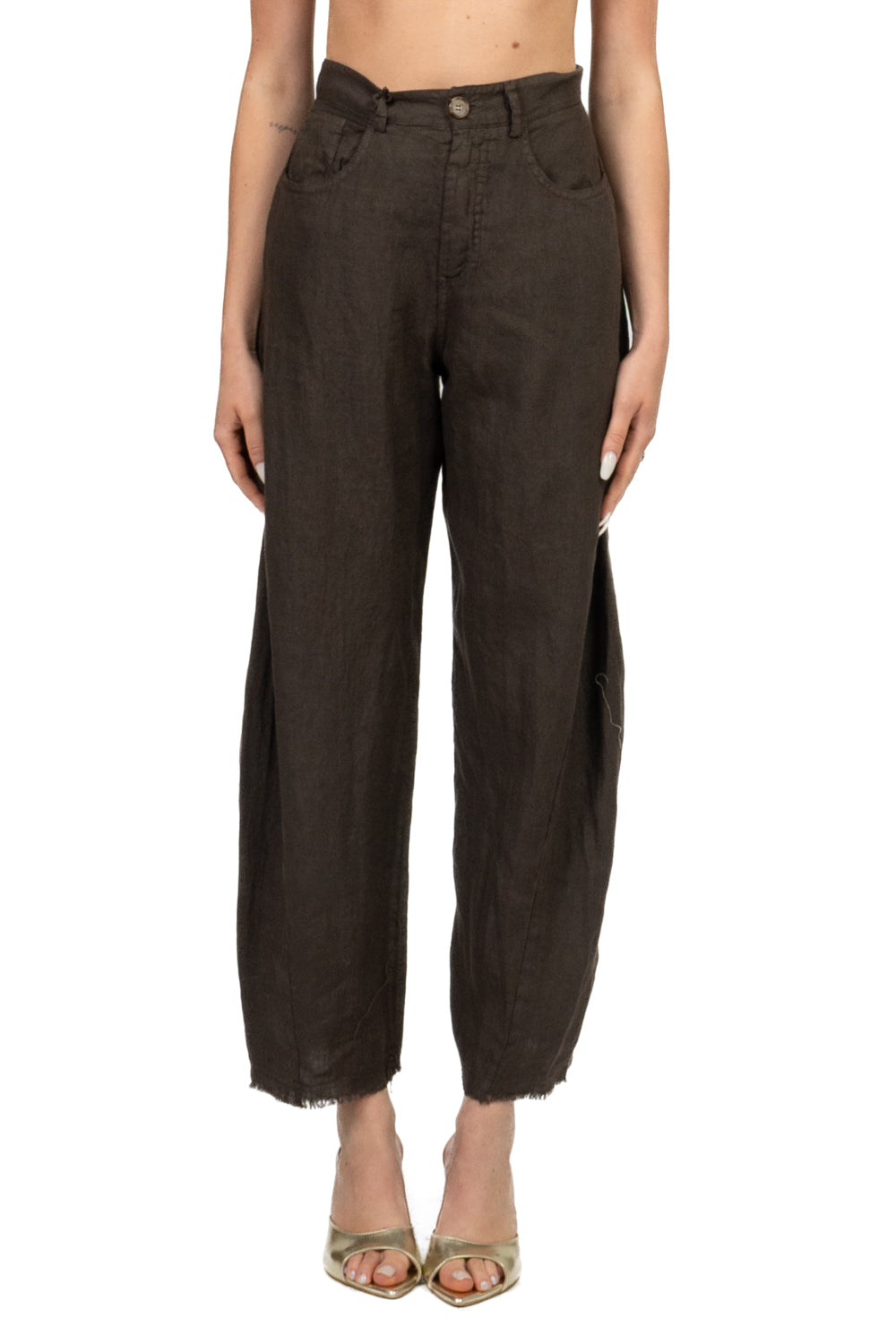 Tensione In - Pantalone barrel in lino Art. S26PJ93