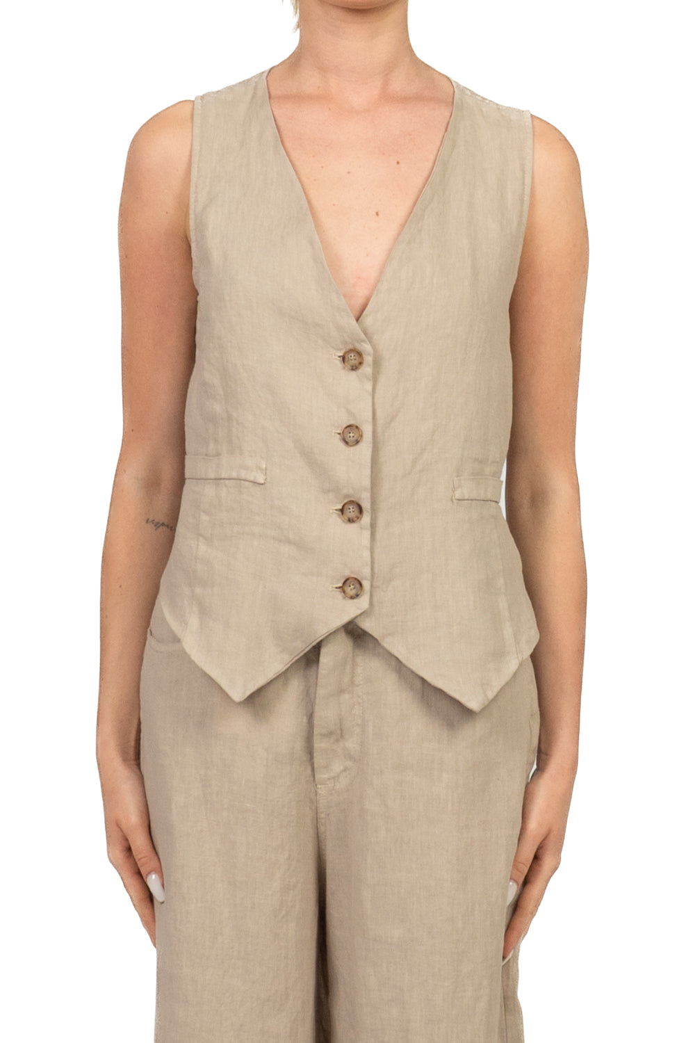 Tensione In - Gilet in lino  Art. S26JJ00