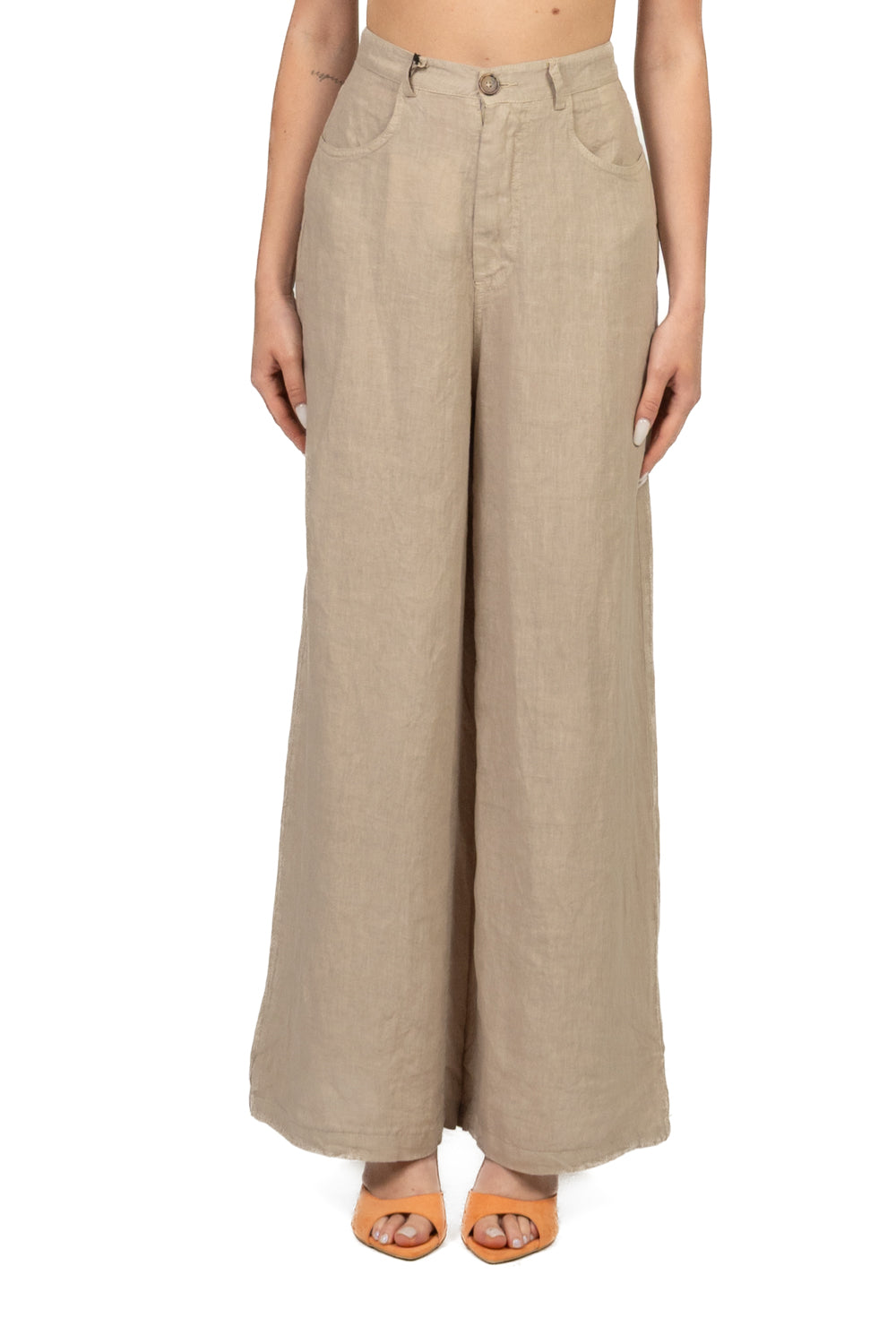 Tensione In - Pantalone GIUSI palazzo in lino Art. S26PE55