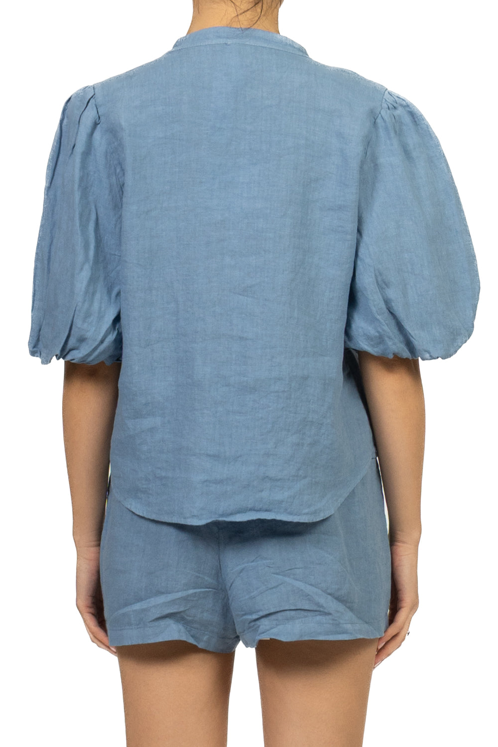 Tensione In - Camicia lino manica a sbuffo Art. S26CJ47