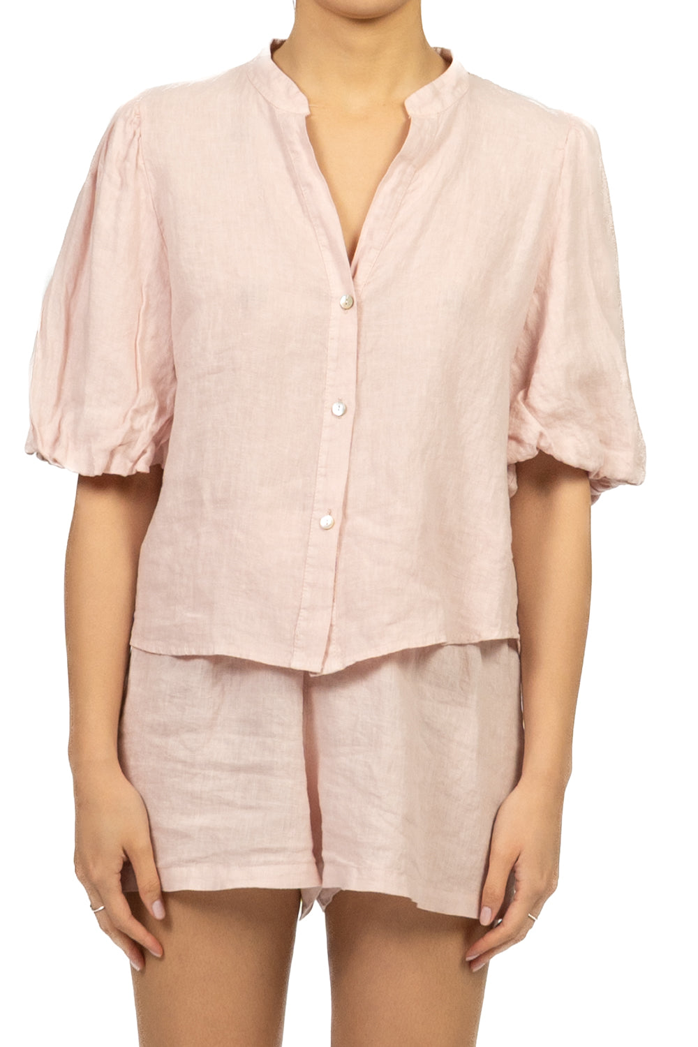 Tensione In - Camicia lino manica a sbuffo Art. S26CJ47