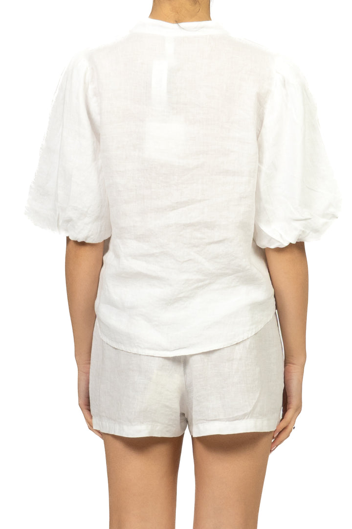 Tensione In - Camicia lino manica a sbuffo Art. S26CJ47