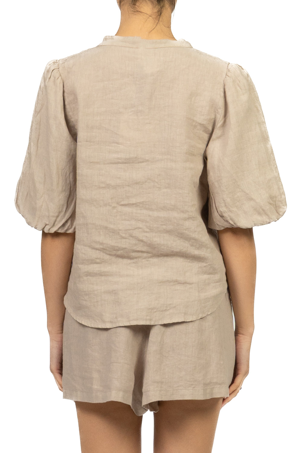 Tensione In - Camicia lino manica a sbuffo Art. S26CJ47