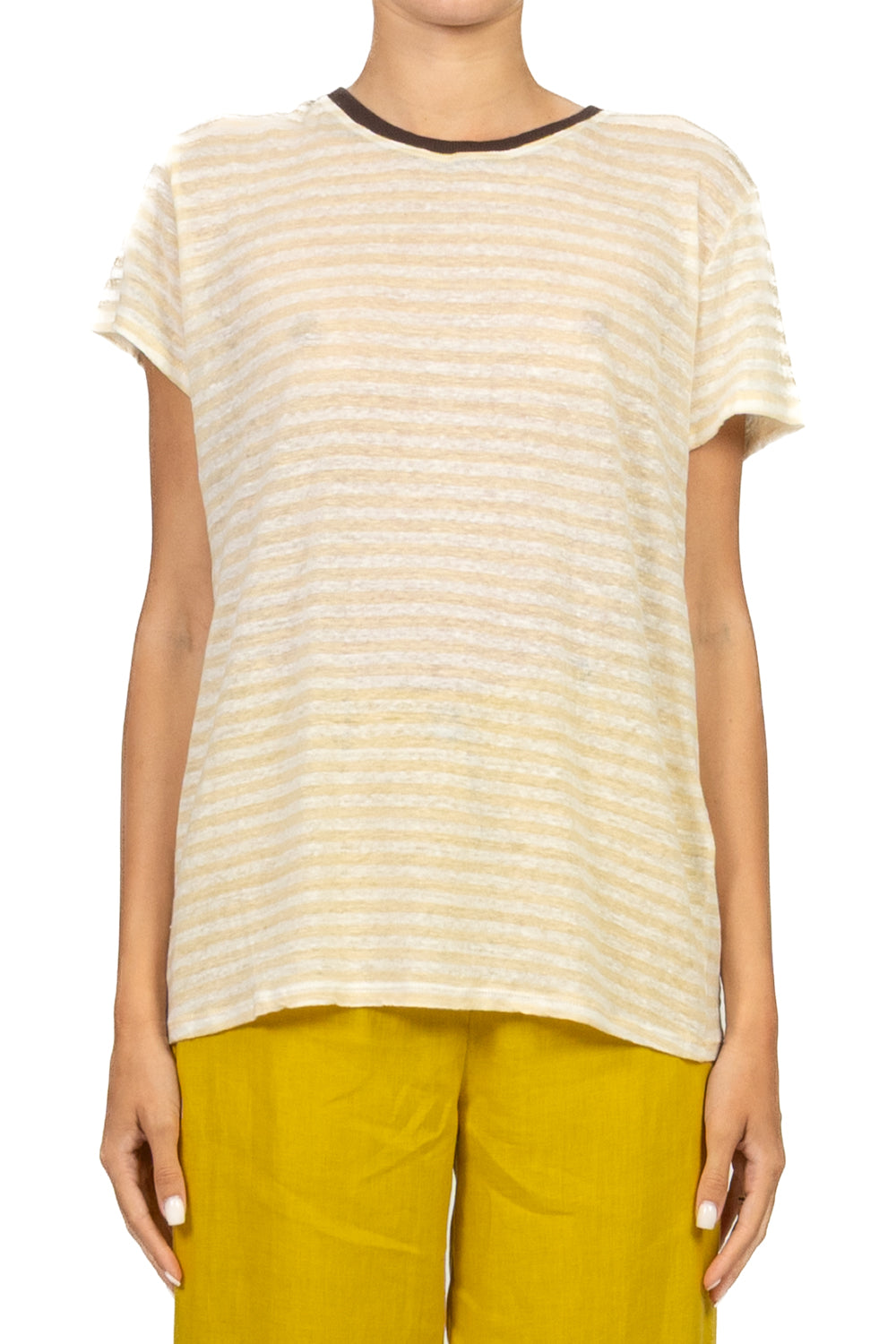 Vicolo - T-Shirt rigata girocollo contrasto Art. UAB0449