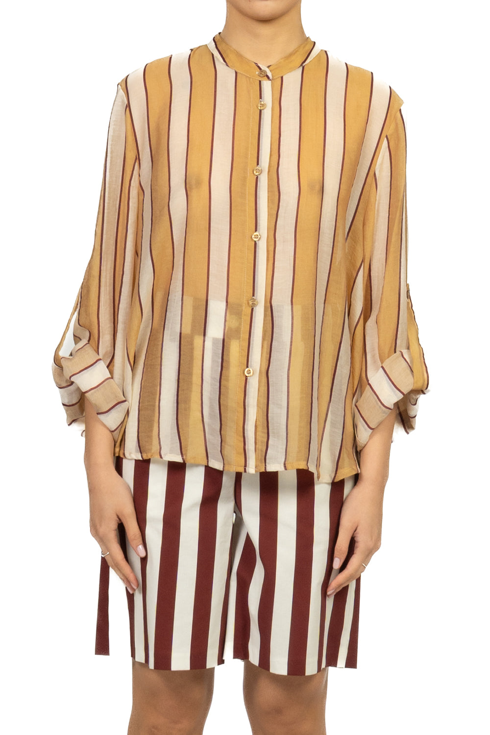 Have One - Camicia rigata collo coreano Art. CVS-Q397