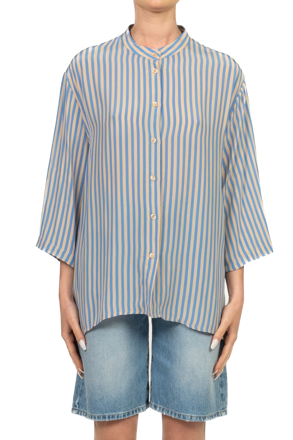 Dixie - Camicia rigata manica 3/4 Art. CFRN1IG