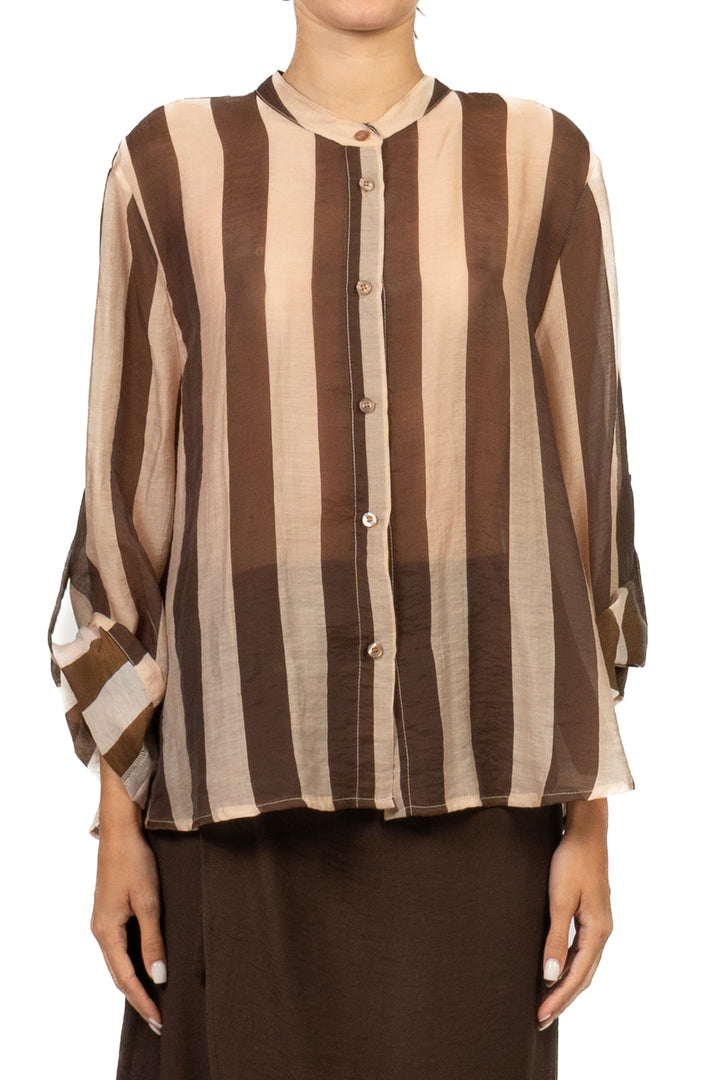 Have One - Camicia rigata collo coreano Art. CVS-Q398