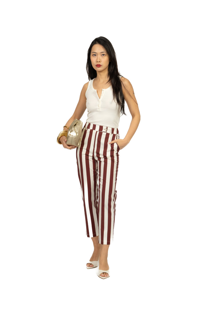 Tensione In - Pantalone sigaretta rigato  Art. 26P5480