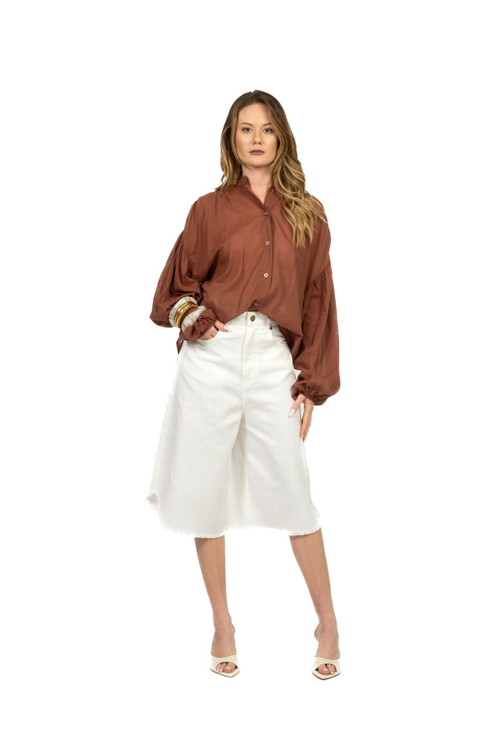 Tensione In - Camicia in mussola manica palloncino Art. PE260303
