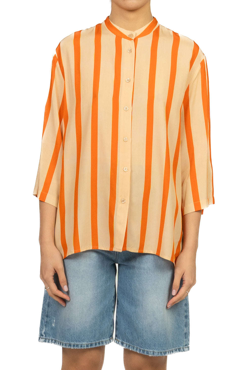 Dixie - Camicia rigata collo coreano Art. CFRN1ZB