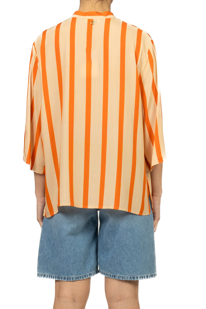 Dixie - Camicia rigata collo coreano Art. CFRN1ZB